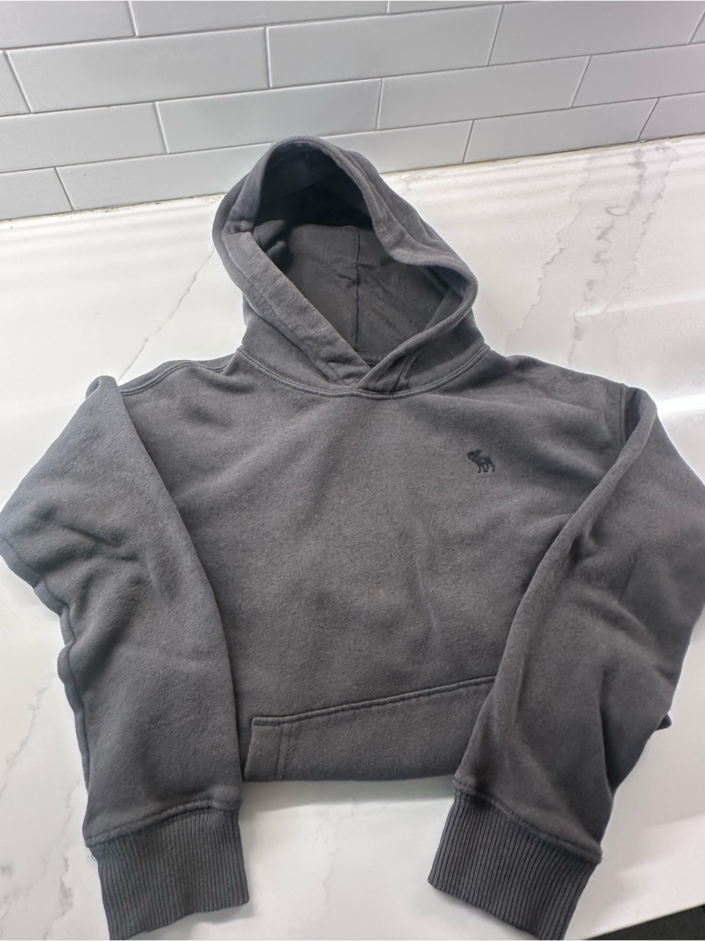 Abercrombie and Fitch boys essential icons hoodie grey size 7/8